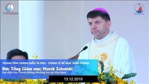 ĐTGM Marek Zalewski ngỏ lời với cộng đoàn hành hương Đức Mẹ Tàpao 13.12.2019
