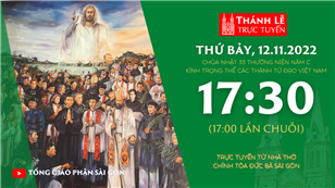 TGP Sài Gòn trực tuyến 12-11-2022: Kính trọng thể các thánh tử đạo Việt Nam lúc 17:30 tại Nhà thờ Chính tòa Đức Bà