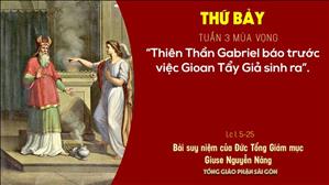 TGP Sài Gòn - Suy niệm Tin mừng ngày 19-12-2020: Thứ Bảy tuần 3 mùa Vọng - ĐTGM Giuse Nguyễn Năng