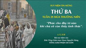TGP Sài Gòn - Suy niệm Tin mừng: Thứ Ba tuần 29 mùa Thường niên (Lc 12, 35-38)