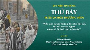TGP Sài Gòn - Suy niệm Tin mừng: Thứ Bảy tuần 29 mùa Thường niên (Lc 13, 1-9)
