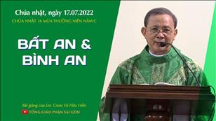 TGPSG Bài giảng: Chúa nhật 16 mùa Thường niên năm C ngày 17-7-2022 tại Nhà nguyện Trung tâm Mục vụ TGP Sài Gòn