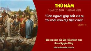 Suy niệm Tin mừng: Thứ Năm tuần 20 mùa Thường niên (Mt 22, 1-14) - ĐTGM Giuse Nguyễn Năng