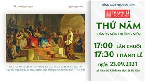 TGPSG Thánh Lễ trực tuyến 23-9-2021: Thứ Năm tuần 25 TN lúc 18:00 tại Nhà thờ Chính tòa Đức Bà