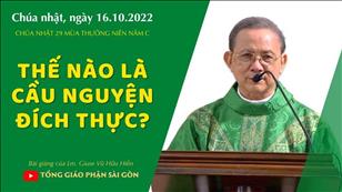 TGPSG Bài giảng: Chúa nhật 29 mùa Thường niên năm C ngày 16-10-2022 tại Nhà nguyện Trung tâm Mục vụ TGP Sài Gòn