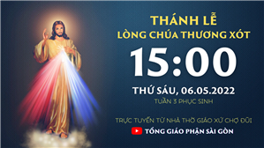 TGP Sài Gòn trực tuyến: Thánh lễ Lòng Chúa Thương Xót lúc 15:00 ngày 29-4-2022 tại Nhà thờ Giáo xứ Chợ Đũi