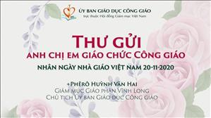 Thư gửi anh chị em giáo chức Công giáo nhân Ngày Nhà giáo Việt Nam 20-11-2020