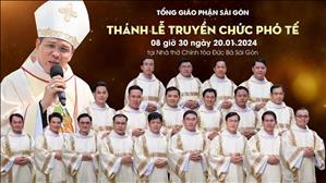Thánh lễ truyền chức Phó tế | 8:30 Thứ Bảy 20-1-2024 | Nhà Thờ Chính Tòa Đức Bà Sài Gòn