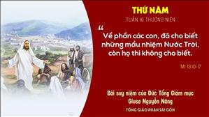 Suy niệm Tin mừng - Thứ Năm tuần 16 Thường niên (Mt 13,10-17) - ĐTGM Giuse Nguyễn Năng