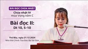 Bài đọc II: Dt 10, 5-10 - CN IV MV năm C