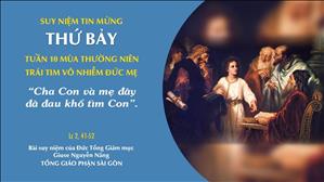 TGP Sài Gòn - Suy niệm Tin mừng: Trái tim Vô nhiễm Đức Mẹ (Lc 2, 41-51)