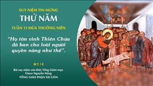 TGP Sài Gòn - Suy niệm Tin mừng: Thứ Năm tuần 13 mùa Thường niên (Mt 9, 1-8)