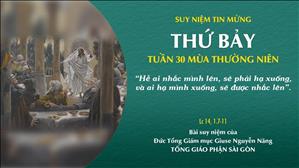 TGP Sài Gòn - Suy niệm Tin mừng: Thứ Bảy tuần 30 mùa Thường niên (Lc 14, 1.7-11)