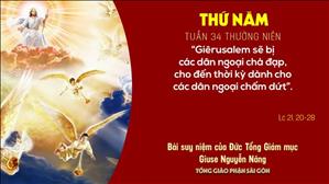 TGP Sài Gòn: Suy niệm Tin mừng ngày 26-11-2020: Thứ Năm tuần 34 mùa Thường niên - ĐTGM Giuse Nguyễn Năng