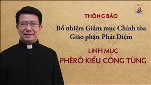 Thông Báo: Bổ nhiệm Giám mục Chính tòa Giáo phận Phát Diệm
