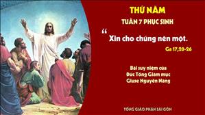 Suy niệm Lời Chúa: thứ Năm tuần 7 Phục sinh - Đức TGM Giuse Nguyễn Năng