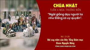 TGP Sài Gòn - Suy niệm Tin mừng ngày 31-1-2021: Chúa nhật 4 mùa Thường niên năm B - ĐTGM Giuse Nguyễn Năng