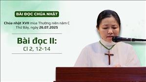 Bài đọc II: Cl 2, 12-14 | CN XVII TN năm C