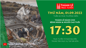 TGPSG Thánh Lễ trực tuyến 1-9-2022: Thứ Năm tuần 22 TN lúc 17:30 tại Trung tâm Mục vụ TPG Sài Gòn