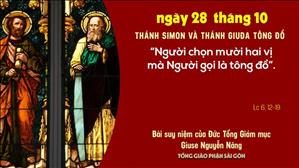 TGP Sài Gòn: Suy niệm Tin mừng ngày 28-10-2020: Thánh Simon và Thánh Giuđa, Tông đồ - ĐTGM Giuse Nguyễn Năng