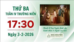 Thứ Ba tuần IV Thường niên | 17:30 ngày 3-2-2026 | Trung tâm Mục vụ TGP Sài Gòn