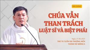 Chúa vẫn than trách luật sĩ và biệt phái - Lm Phaolô Trần Tô Hoài, MI | Thứ Tư tuần XXI Thường niên