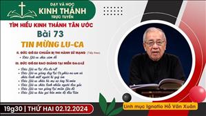 Bài 73: III. Đức Giê-Su Rao Giảng Tại Miền Ga-Li-Lê (Buổi 1) | Tin Mừng Lu-Ca | 2-12-2024