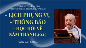 Lịch Phụng Vụ & Thông Báo | 28-12-2024 | Nhà Thờ Đức Bà