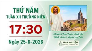 Thứ Năm tuần XII mùa Thường niên | 17:30 ngày 25-6-2026 | Trung tâm Mục vụ TGP Sài Gòn
