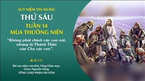TGP Sài Gòn - Suy niệm Tin mừng: Thứ Sáu tuần 14 mùa Thường niên (Mt 10, 16-23)