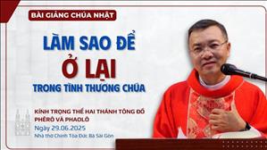 Làm sao để ở lại trong tình thương Chúa - Lm GB Phương Đình Toại, MI