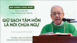 Giữ sạch tâm hồn là nơi Chúa ngự - Lm Ignatio Hồ Văn Xuân | CN XXII TN năm B